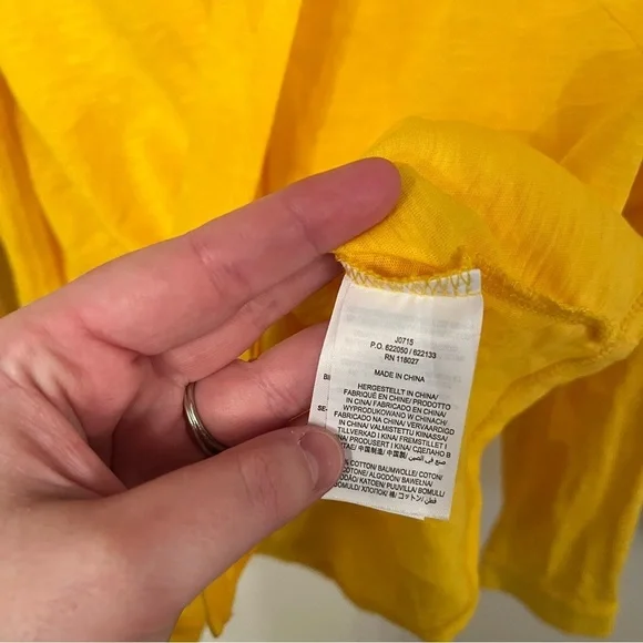 Boden Rachel Tie Neck Jersey Blouse Yellow 8P - Picture 5 of 6